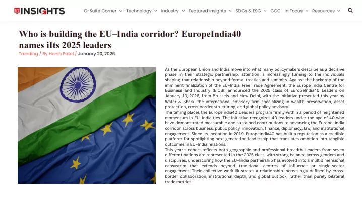 Who is building the EU–India corridor EuropeIndia40 names iIts 2025 leaders (1).webp